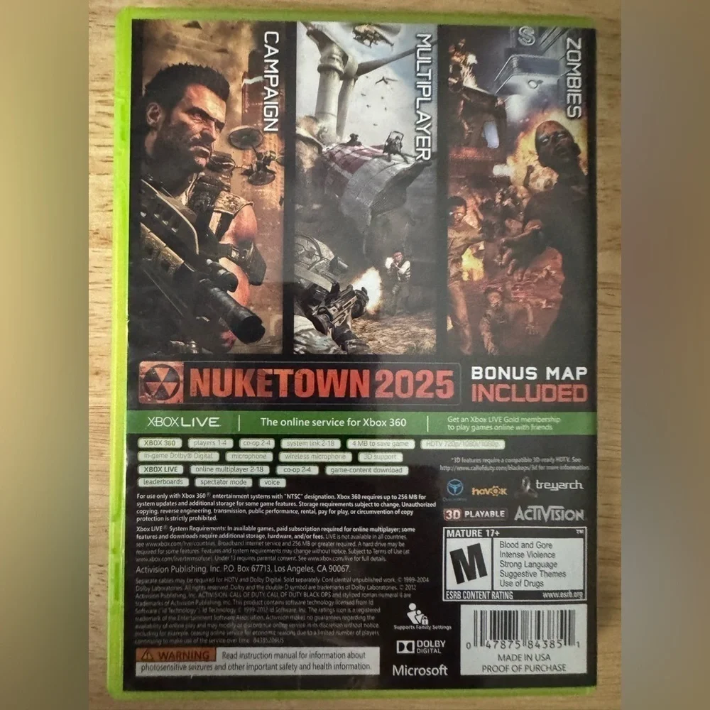 Call of Duty Black Ops II 2 Xbox 360 CIB 2012